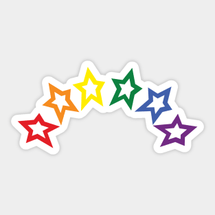 Pride Rainbow Colored Stars Outline Sticker